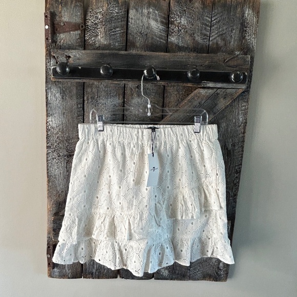 New w/Tags Women's All For 7 Mankind Eyelet White Skirt - Picture 1 of 4